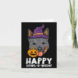Heeler Witch Happy Howl O Ween Pumpkin Halloween Card