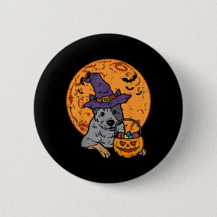 Heeler Witch Hat Moon Jack O Lantern Halloween 6 Cm Round Badge