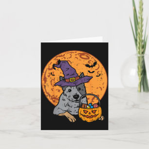 Heeler Witch Hat Moon Jack O Lantern Halloween Card