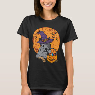 Heeler Witch Hat Moon Jack O Lantern Halloween T-Shirt