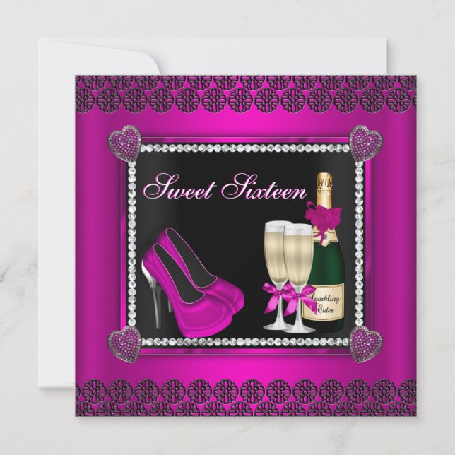 Heels and Cider Sweet Sixteen Invite (Front)