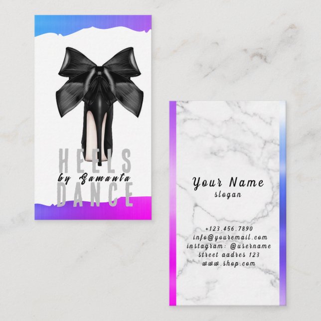 Heels Dance Class Choreographer Business Card (Front/Back)