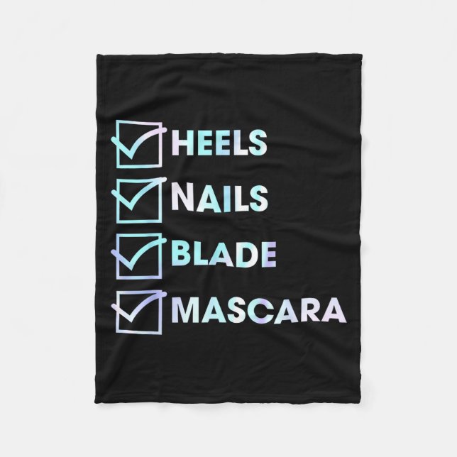 Heels Nails Blade Maa Funny Design  Fleece Blanket (Front)