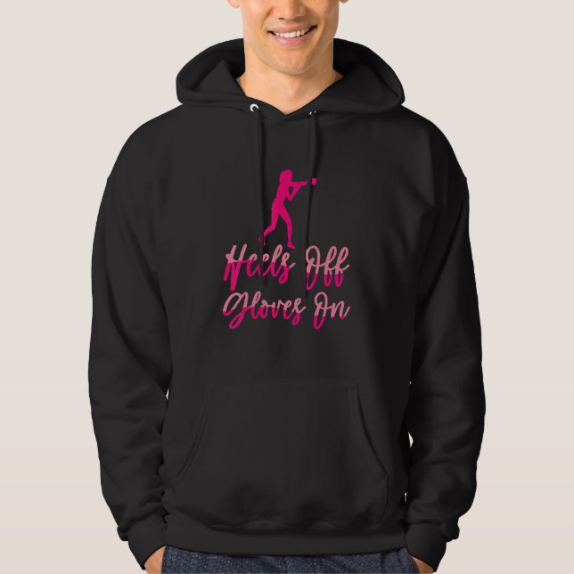 Heels Off Gloves On Jab Cross Hook Boxing Gloves B Hoodie (Front)