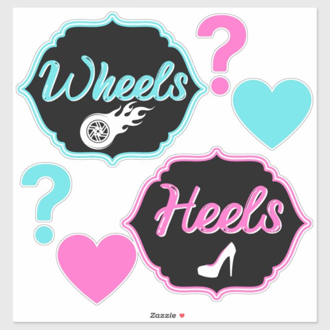 Heels or Wheels Gender Reveal Baby Shower (Sheet)