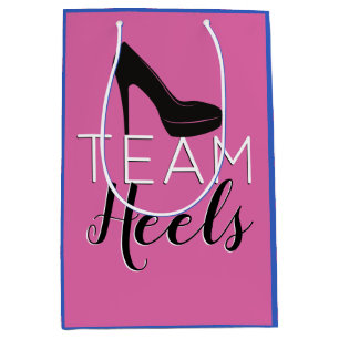Heels or Wheels Teams Pink Blue Gender Reveal Medium Gift Bag