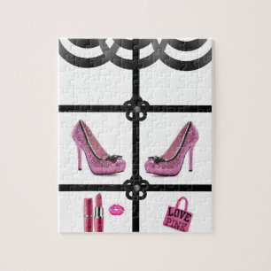 heels pink white black jigsaw puzzle