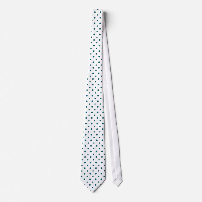Heffalumps Dark Blue Polka Dots on White Necktie (Front)