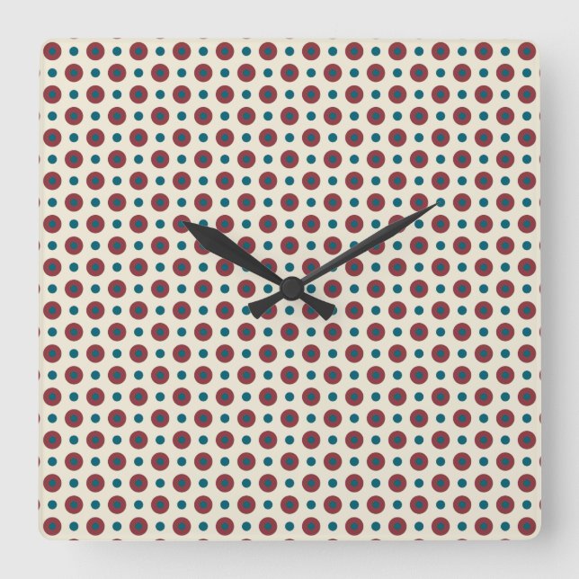 Heffalumps Red Blue Polka Dots on White Wall Clock (Front)