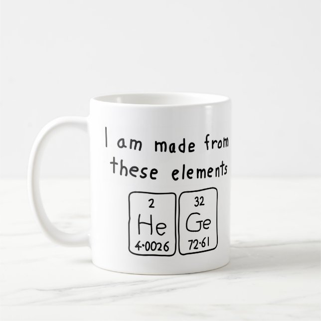 Hege periodic table name mug (Left)