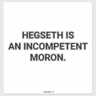 HEGSETH IS A MORON Hankamer Artjunkhaus Comic Art