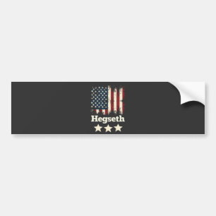 Hegseth Trump Administration American Flag Bumper Sticker