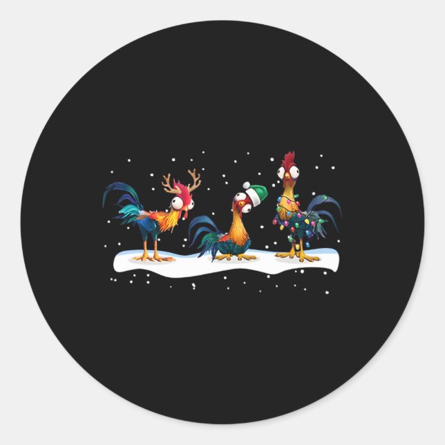 Hei Hei Chicken Christmas - Uni  Classic Round Sticker (Front)