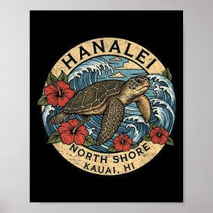 Hei Sea Turtle Kauai Hawaii Vacation Hawaiian Poster