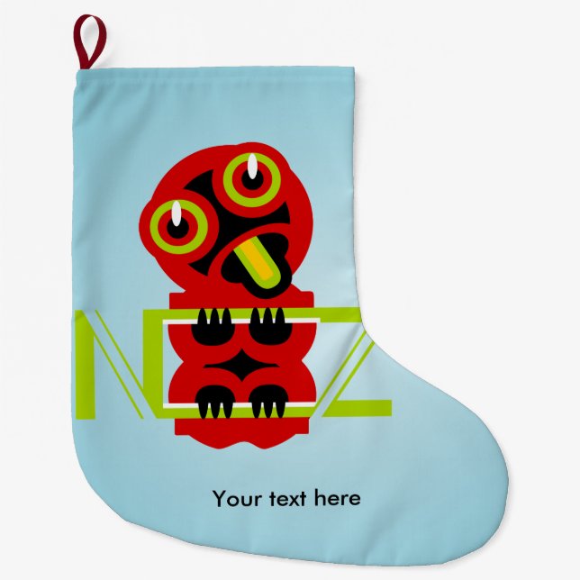 Hei Tiki Large Christmas Stocking (Front)