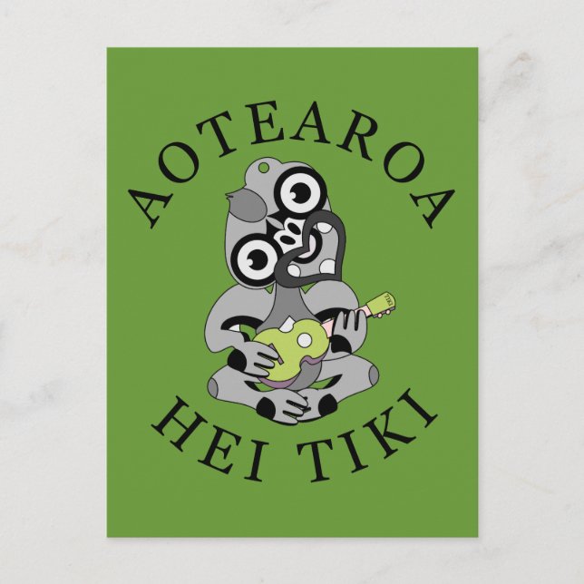 Hei Tiki Ukulele Aotearoa Postcard (Front)