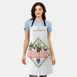 Heidelberg am Neckar Germany Retro Wine Vintage Apron