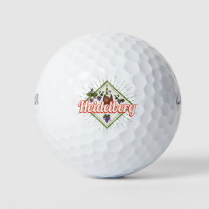 Heidelberg am Neckar Germany Retro Wine Vintage Golf Balls