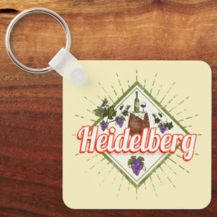 Heidelberg am Neckar Germany Retro Wine Vintage Lu Key Ring