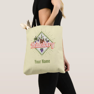 Heidelberg am Neckar Germany Retro Wine Vintage Tote Bag