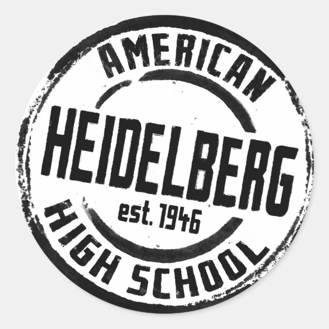 Heidelberg American High School Stamp A004 Classic Round Sticker (Front)