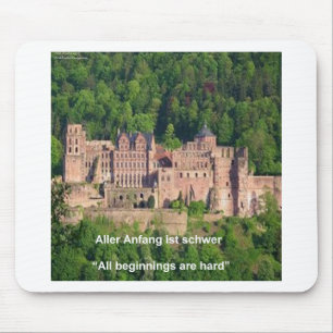 Heidelberg Castle In German & German Saying Mouse Mat