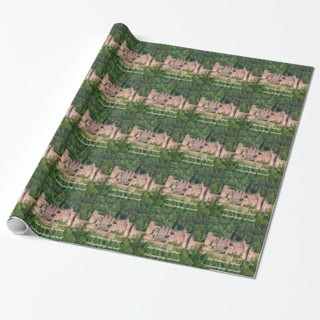 Heidelberg Castle In German & German Saying Wrapping Paper (Unrolled)