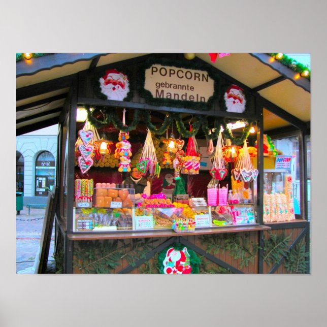 Heidelberg Christmas Market, candy and popcorn Poster (Front)