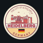 Heidelberg Germany City Skyline Emblem Magnet<br><div class="desc">Heidelberg minimalist,  colorful art design featuring monuments and landmarks of the city in Germany.</div>
