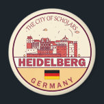Heidelberg Germany City Skyline Emblem Magnet<br><div class="desc">Heidelberg minimalist,  colorful art design featuring monuments and landmarks of the city in Germany.</div>
