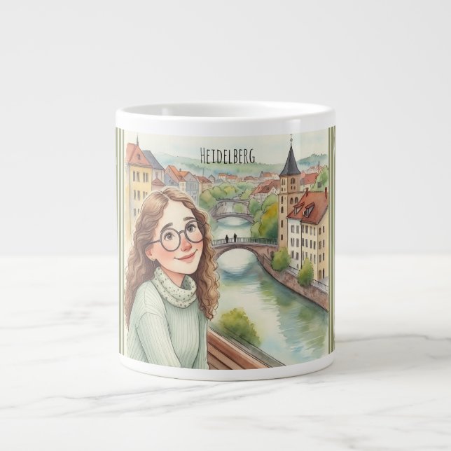 Heidelberg,Germany Pretty Girl In Heidelberg Large Coffee Mug (Front)