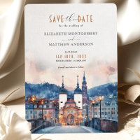 Heidelberg Germany Save the Date Wedding Card