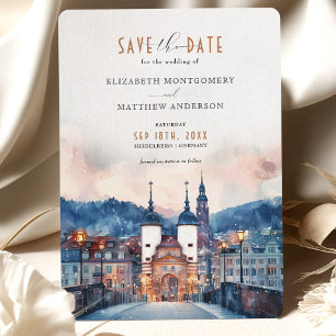 Heidelberg Germany Save the Date Wedding Card