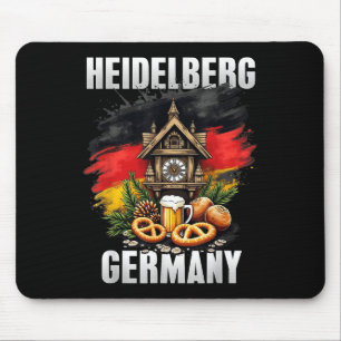 Heidelberg Germany Souvenir German Flag Travel Mouse Mat