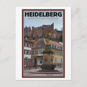 Heidelberg - Statue and Castle Postcard