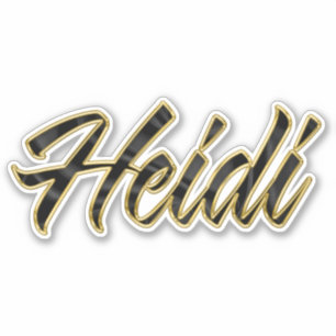 Heidi black gold lettering sticker