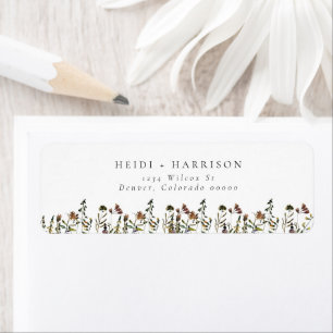 HEIDI Bohemian Watercolor Wildflower Address