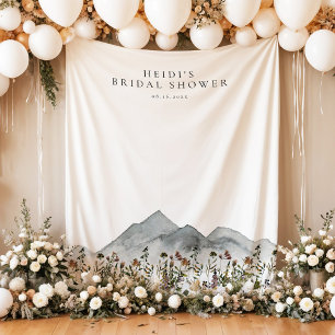 HEIDI Boho Mountain Wildflower Bridal Shower Tapestry