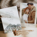 HEIDI Boho Watercolor Mountain Wildflower Wedding Invitation<br><div class="desc">This wedding invitation features boho watercolor mountains and colourful wildflowers with a simple and minimalistic design. This is the perfect invitation for a spring or fall mountain wedding celebration. Easily edit most wording and change out the photo on the backside for your personal touch.</div>