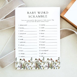 HEIDI Boho Wildflower Baby Word Scramble Game Invitation