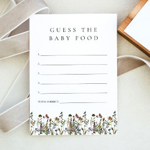 HEIDI Boho Wildflower Guess the Baby Food Game Invitation