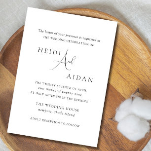 Heidi Contemporary Script Modern Elegant Wedding Invitation