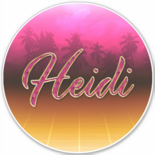 Heidi First name name golden pink sticker