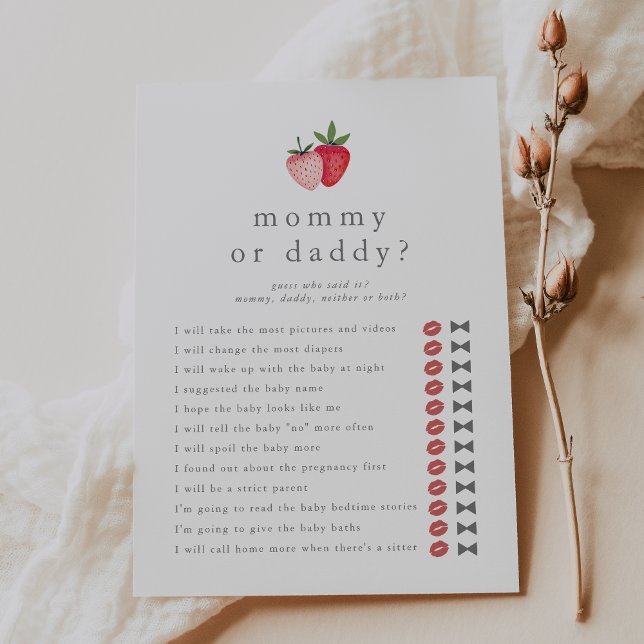 HEIDI Guess Who Mummy Daddy Baby Shower Game Card (HEIDI Guess Who Mommy Daddy Baby Shower Game Card)