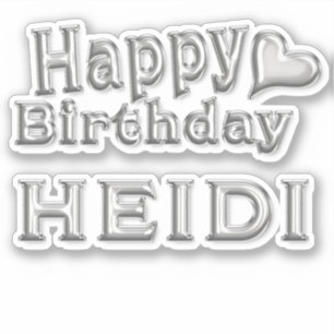 Heidi Happy Birthday silver Sticker