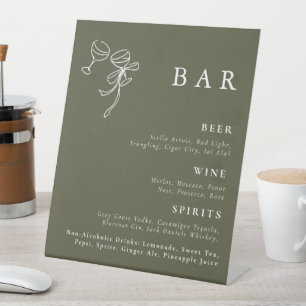HEIDI Olive Green Wedding Bar Sign