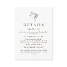 HEIDI Olive Green Wedding Enclosure Card
