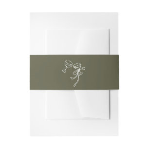 HEIDI Olive Green Wedding Invitation Belly Band