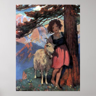 Heidi on a Mountain Top by Jessie Willcox Smith Poster