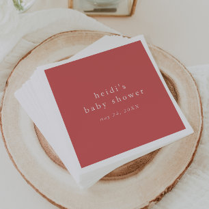 HEIDI Red Summer Boho Rustic Simple Baby Shower Napkin